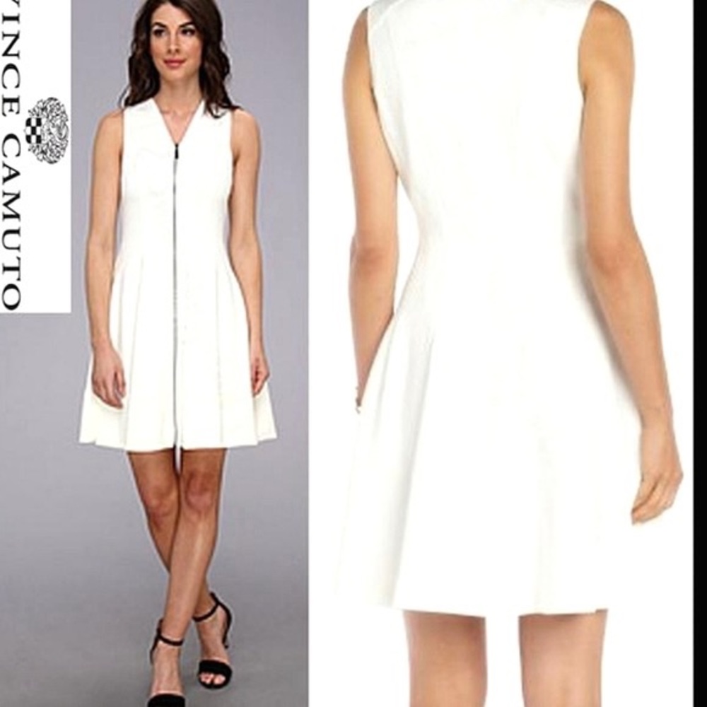 Vince Camuto White A-line Dress, size 2